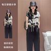 Moda Tendência Versátil Estilo Esportivo Novo 2025 Cor de Verão Color Block Gola Lapela Fina Manga Curta Conjunto Feminino de Duas Peças