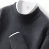 Caixa de Presente Suéter Masculino de Caxemira Gola Meia-Alta Lã Grossa Quente Malha Casual Camada Base Suéter de Caxemira de Cabra Inverno