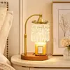 Lirio del Valle Lámpara de Cera Aromaterapia Lámpara de Mesita de Noche Vintage Francesa Pieza Decorativa para el Hogar Lámpara de Mesa con Fragancia sin Llama Madera Maciza
