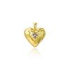 Moda e Popular Nicho Concavo-Convexo Pingente de Coração Feminino Colar Formato O Cobre Banhado a Ouro 18k Rosto Irregular Pingente de Coração de Pêssego