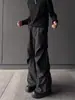 Calça Casual Longa Flare Plissada Cleanfit Retro Americana Solta Tendência Fluida Versátil