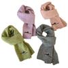 Outono e inverno novo cachecol de lã tricotado feminino estilo coreano all-match bordado cachecol de lã dachshund cachecol grosso e quente