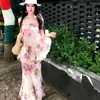 Hermoso y Único Vestido sin Mangas con Tirantes Florales para Mujer, Vestido Largo de Verano con Vibras Dopamina de Hada