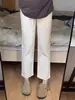 Jeans Blancos Ajustados de Pierna Recta para Mujer 2025 Nuevos Tallas Grandes Cintura Alta Adelgazantes Elásticos Cropped de Pierna Recta
