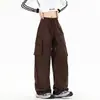 Outono de 2025 Novo Clássico Americano Fashionável Individual Estilo Workwear Streetwear Calça de Lâmina Curva Unissex Tendência Estilo Hong Kong Larga