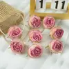 A2 Nuevo Estilo Borde Quemado Flor de Brote de Té Cabeza de Flor Rosa de Febrero Horquilla Hecha a Mano DIY Accesorio para el Cabello Diadema Flor Accesorios para Fotos Decoración