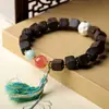 Pulsera de Cuentas Cubicas de Madera de Agarwood Dara Gan Nuevo Estilo Chino Pulsera de Madera Punto Turístico Transmisión en Vivo Venta al por Mayor