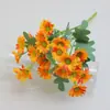 Simulação de camomila, margarida, flor falsa, decoração de sala de estar, mesa, buquê de flores falsas, enfeites florais, adereços para fotos