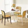 Silla de Ratán de Plástico Estilo Simple Ins Italiano Taburete Casero Silla de Comedor Engrosada Transpirable y Cómoda Silla Comercial con Respaldo