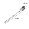 Cuchara de Acero Inoxidable de Grado Alimenticio con Mango Largo para Uso Doméstico, Alto Valor Estético, Cuchara de Mesa, Cuchara de Postre, Cuchara de Café, Cuchara para Revolver, Cuchara para Hielo