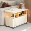Mesa de Café Multifuncional Móvil Usada para Sala de Estar Wind Apartamento Pequeño en Casa Sofá con Ruedas Gabinete Lateral Mesa Lateral Mesa Pequeña