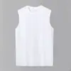 Nuevo Chaleco Casual de Verano para Hombre 2025 220g Algodón Peinado Holgado Cuello Redondo Sin Mangas Camiseta Chaleco Tops para Hombre