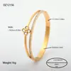 Joyería para Manos Europea y Americana Anillo Geométrico Corte de Línea Árbol de la Vida Diamante de Barro Incrustado Accesorios de Pulsera Pulsera de Acero de Titanio para Mujeres