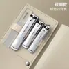Cortador de Unhas Gradiente Portátil Conjunto de 4 Peças Manicure Profissional Borda Inclinada Grande e Pequeno Aço Inoxidável Cortadores de Unha Conjunto com Estojo Giratório