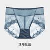 Bragas Retro Francesas de Satén con Encaje para Mujer, Tallas Grandes, Transparentes Sexy Caladas de Malla, Sin Costuras que Moldean la Cadera, Calzones para Mujer