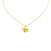 Tienda de Oro Mismo Estilo Arena Dorada Tres Generaciones de Suerte Colgante Collar para Mujeres Hoja de Ginkgo Moda Simple Versátil Cadena para Clavícula Venta al por Mayor