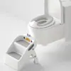 Asiento Cojín y Escalón Combinados para Ayuda de Baño de Bebé en Casa Anillo para Asiento de Inodoro de Baño Infantil Set de Entrenamiento para Ir al Baño