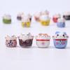 Cerámica Gato Colorido Gato de la Suerte Pequeño Colgante de Cerámica Artículos Regalo Creativo Hecho a Mano DIY Flor de Ciruelo Gatito Pulsera Accesorios