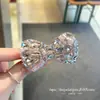 Pinza para el pelo de plata con lazo de pedrería estilo coreano para mujer, pinza de alta gama exquisita para flequillo lateral, nuevo accesorio para el pelo de otoño e invierno