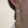 Pendientes Super Brillantes de Flor Larga con Borlas Estilo Hada Pendientes de Lujo Accesible Elegantes Simples Versátiles Elegantes Pendientes Adelgazantes