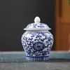 Nuevo recipiente de cerámica para té estilo chino en tonos pastel con tapa, tarro sellado para almacenamiento de té, decoración de sala de té, contenedor de almacenamiento para empaque de té