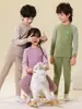 Pijamas Quentes Infantis, Roupas de Outono para Meninos, Conjuntos de Roupa Íntima para Jovens, Roupas de Casa para Meninas, Conjuntos de Roupa Base