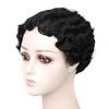 Fone de ouvido de bola de desempenho cabelo cacheado curto nostálgico cheongsam peruca feminina fone de ouvido noite xangai vintage peruca fone de ouvido