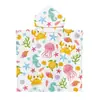 Capa con Capucha de Playa para Niños con Temática Oceánica, Toalla Cambiador de Playa, Traje de Baño, Toalla de Baño Personalizada Impresa, Bata
