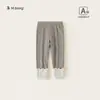 Pantalones lisos ajustados de la colección de otoño Bangxuan para niñas bebés, pantalones largos con ribete de encaje, pantalones para bebés e infantes, leggings para niñas