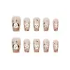 Gatito Lindo, Cachorro, Ojo de Gato, Dibujo Animado Juguetón, Chica Hermosa, Arte de Uñas Estilo Corto para Estudiantes, 30 Piezas de Uñas Postizas Portátiles