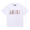 Camiseta de Manga Corta Amiri Peso Pesado Verano Holgada para Hombre y Mujer High Street Lujo Accesible Marca Americana de Moda Vtg Pareja Manga Media