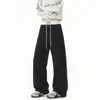 Calça de moletom atlética casual masculina estilo americano 2026, calças compridas retas da moda, corte solto, calças casuais plus size para homens