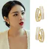 Pendientes Retro de Moda con Incrustaciones de Malaquita en Forma de C Pendientes de Otoño e Invierno Atmosféricos de Gama Alta de Nicho Pendientes de Lujo Accesibles para Mujer
