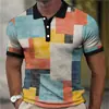 Camisa Polo de Manga Corta con Estampado Digital para Hombre Camisa Polo con Patrón Geométrico