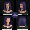 Peluca de Cosplay Titan Raven de Alta Calidad para Mujer Pelo Morado Corto Liso Peluca Oscura de Chica Mágica para Disfrazar Venta al por Mayor