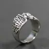 Anel de Pena de Águia Estilo Novo Ins para Homens e Mulheres, Anel de Pena de Anjo, Estilo Dark Cool, Design Aberto Personalizado