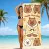 Toalla de Playa Capibara Linda para Niños Toalla de Baño de Microfibra Transfronteriza Dibujos Animados para Niños Toalla Absorbente de Secado Rápido
