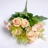 Ramo de Flores Artificiales, Ramo de Rosas de Flores Falsas Personalizado, Flores de Seda para Arreglo de Escena, Sensación de Alta Gama