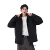 Chaqueta de cuero versátil chaqueta para exteriores tacto gamuza sintética americana retro genial top para hombre color liso solapa otoño e invierno mate