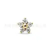 Brincos de Tarraxa Pequena Flor de Ameixa de Cinco Pétalas Zircônia Super Brilhante Liga de Titânio F136 Tarraxa Interna Stud para Lábio Stud para Nariz Stud para Cartilagem da Orelha Joias para Piercing