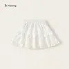 Bangxuan Huzhou Zhili Ropa Infantil Vestidos para Niñas Color Sólido Encaje Falda de Pastel para Bebé Volantes Falda Línea A para Niños Pequeños