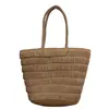 Bolso tejido de paja con un diseño elegante, conveniente para viajar en verano, bolso de mano al hombro, sombrero de protección solar, bolso tejido de paja