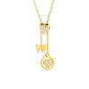 Acero Inoxidable Diamante Completo Doble Corazón Avión Calabaza Cadena Desmontable Ajustable Estilo Celebridad de Internet Ins Cadena para Clavícula en Capas con Borla
