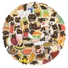 50 Pegatinas de Diario Glotón Gato Negro, Papelería de Estudio, Decoración para Carcasa de Computadora y Teléfono, Pegatinas para Material de Cuaderno, Disponibles para Venta al por Mayor