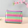 Bolsa de cosméticos de TPU personalizada colorida láser impermeable bolsa de almacenamiento de gran capacidad linda de viaje portátil bolsa de aseo al por mayor