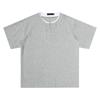 Camiseta de Hombre Estilo Old Money Falsa de Dos Piezas Cuello Henry Manga Corta 2025 Nuevo Verano Americana Holgada Cleanfit Media Manga