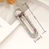 Horquilla de metal con forma de pico de pato, de 6 cm, con puntos de colores y ondas, con clip lateral, para flequillo, estilo extranjero, hecha a mano.