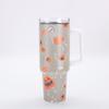 Vaso para coche de 40 oz estilo navideño transfronterizo, taza termo de acero inoxidable 304, patrón 3D, alto valor de color, vaso hielero