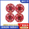 Suministro Directo de Fábrica de Nuevos Imanes de Madera de Tilo Pintados en Rojo para Decoración Imanes Chinos Festivos Creativos Imanes de Madera para Refrigerador
