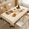 Mantel estilo americano, impermeable, a prueba de aceite, lavable, resistente al calor, modelo nuevo 2026, lujo ligero, tacto de alta gama, mantel de mesa de centro de dibujos animados
